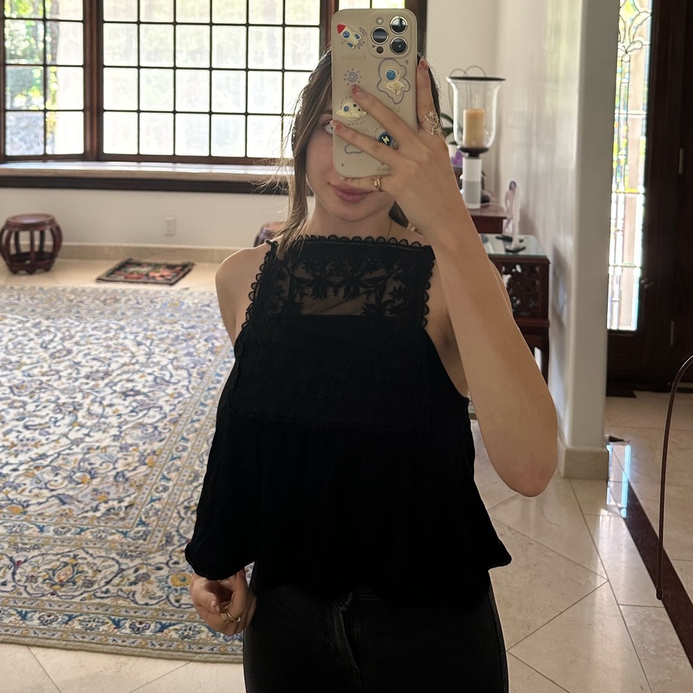 Black crop top Urban Outfitters